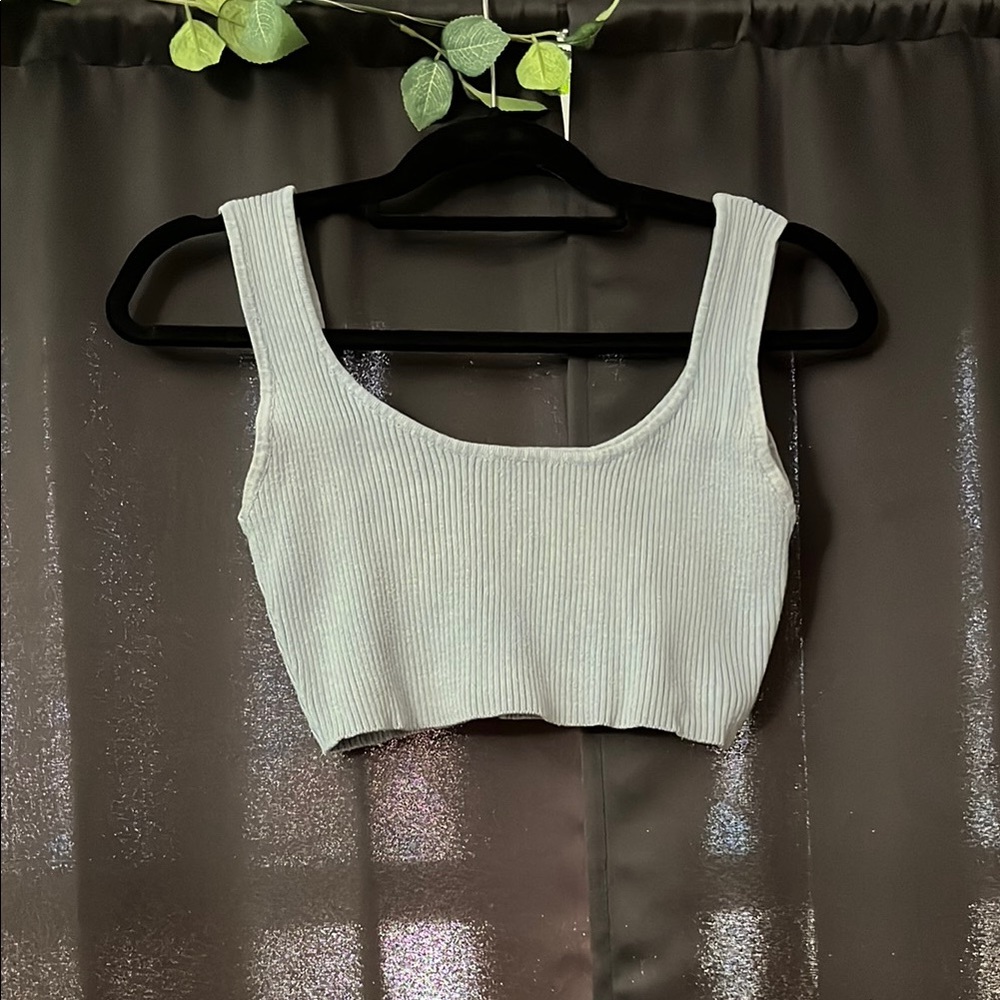 Women's Ribbed Tank Top - pastel blue